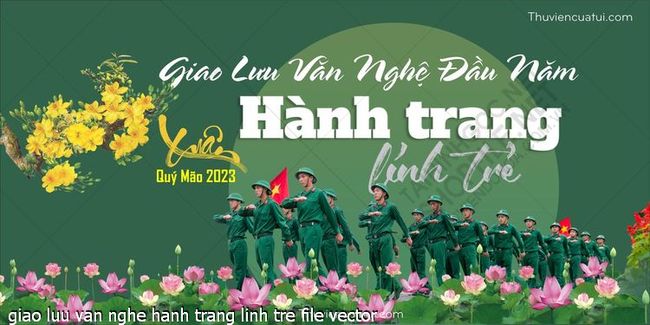 tranh co dong tuyen truyen giao luu van nghe hanh trang linh tre file vector